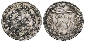Ferdinand VII (1808-1833). Medalla de proclamación. 24 de agosto de 1808. Madrid. (H-3). Ag. 2,96 g. 20 mm. Flan of 1 real. Original luster. XF/AU. Es...