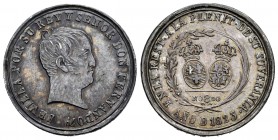 Ferdinand VII (1808-1833). Medalla restitución del absolutismo. 1823. Sevilla. (Vq-14243). Ag. 7,27 g. 26 mm. Minor nicks on edge. Beautiful old cabin...