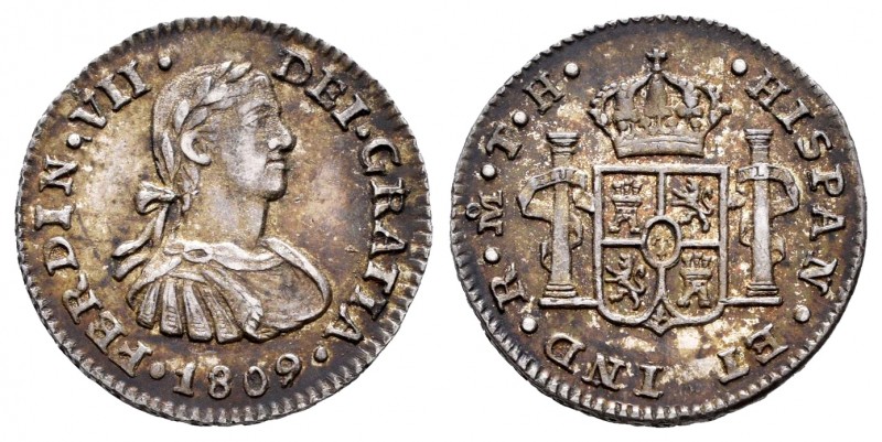 Ferdinand VII (1808-1833). 1/2 real. 1809. México. TH. (Cal 2008-1336). Ag. 1,68...