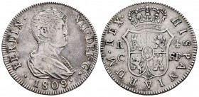 Ferdinand VII (1808-1833). 4 reales. 1809. Cataluña. (Reus). SF. (Cal 2008-709). Ag. 13,37 g. Rare. VF/Almost VF. Est...500,00.