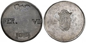 Ferdinand VII (1808-1833). 30 sous. 1821. Mallorca. (Cal 2008-523). Ag. 26,52 g. Attractive tone on obverse. Scarce. Almost XF. Est...300,00.