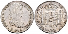 Ferdinand VII (1808-1833). 8 reales. 1825. Potosí. JL. (Cal 2008-618). Ag. 26,79 g. Attractively specimen with original luster. AU. Est...300,00.