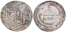Ferdinand VII (1808-1833). 8 reales. 1811. Zacatecas. (Cal 2008-676). Ag. 27,91 g. MONEDA PROVISIONAL.Castles and lions. Rare . Choice VF. Est...500,0...