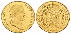 Ferdinand VII (1808-1833). 2 escudos. 1819. Madrid. GJ. (Cal 2008-216). Au. 6,74 g. Minor nick on edge. Original luster. AU/Almost UNC. Est...400,00.