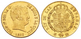 Ferdinand VII (1808-1833). 80 reales. 1822. Madrid. SR. (Cal 2008-218). Au. 6,74 g. “Cabezón type”. Good example with some luster remaining. XF. Est.....