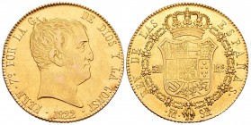 Ferdinand VII (1808-1833). 320 reales. 1822. Madrid. SR. (Cal 2008-36). (Cal onza-1243). Au. 27,16 g. ”Cabezón” type. It remains some luster. Rare. Al...