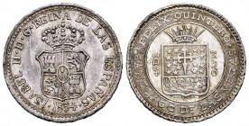 Elizabeth II (1833-1868). Medalla de proclamación. 1834. Santiago de las Vegas (Cuba). (H-55). Ag. 6,05 g. Toned example with Original luster. Scarce....