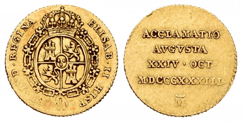 Elizabeth II (1833-1868). Medalla de proclamación. 1833. Madrid. (Cal 2008-118)....
