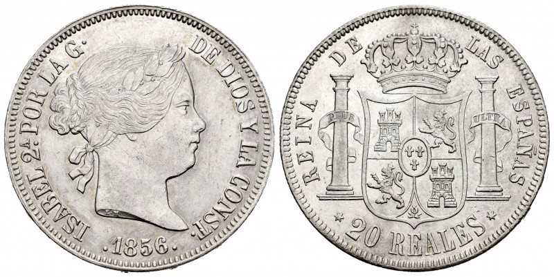 Elizabeth II (1833-1868). 20 reales. 1856. Madrid. (Cal 2008-178). Ag. 25,98 g. ...