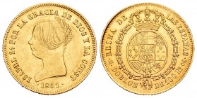 Elizabeth II (1833-1868). Doblón de 100 reales. 1851. Madrid. CL. (Cal 2008-4). Au. 8,18 g. Rare. Almost XF. Est...750,00.