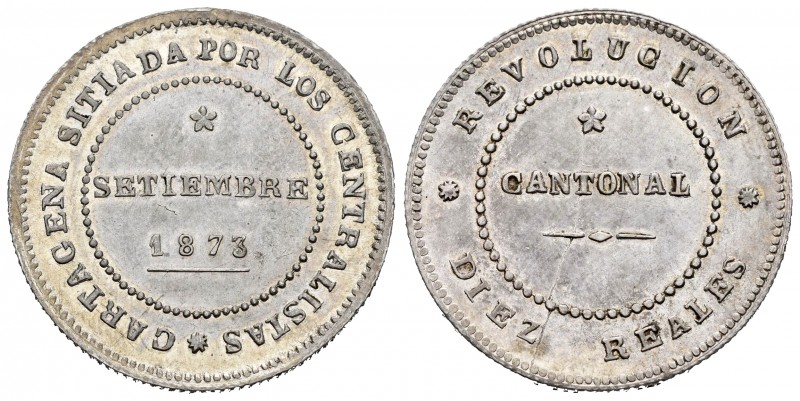 Centenary of the Peseta (1868-1931). Cantonal Revolution. 10 reales. 1873. Carta...