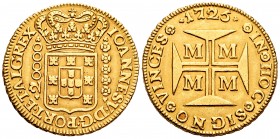 Brazil. Joao V. 20000 reis. 1725. Minas Gerais. M. (Km-117). (Gomes-106.02). (Fried-33). Au. 53,37 g. Rare. Almost XF. Est...5000,00.