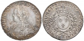France. Louis XV. Ecu. 1728. Nantes. T. (Km-486.20). (Gad-321). (Dav-1330). Ag. 29,01 g. Attractively toned and nice specimen. Rare. XF/AU. Est...500,...