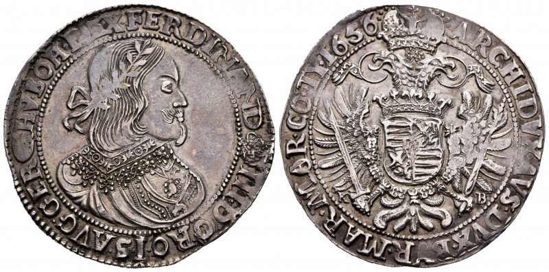 Hungary. Ferdinand III. 1 thaler. 1656. Kremnitz. KB. (Km-107). (Dav-3198). Ag. ...
