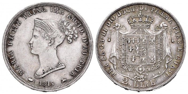 Italy. Parma. Maria Luigia. 2 liras. 1815. (Km-C29). (Pagani-8). (Mont-118). Ag....