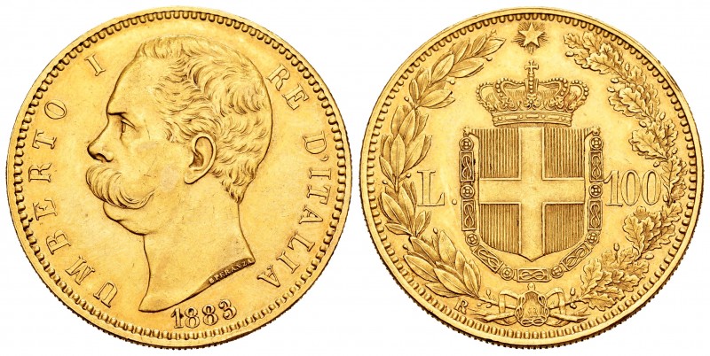 Italy. Umberto I. 100 liras. 1883. Rome. R. (Mont-3). (Fried-18). (Pagani-569). ...