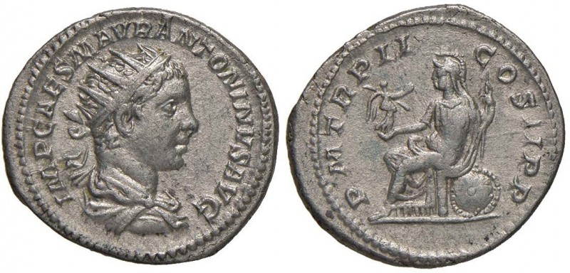 Elagabalo (218-222) Antoniniano – Busto radiato a d. – R/ Roma seduta a s. – RIC...