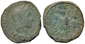 Alessandro Severo (222-235) Sesterzio – Busto laureato a d. – R/ Marte andante a d. – RIC 456 AE (g 16,04) Ex Roma Numismatics E54, lotto 852 
qSPL...