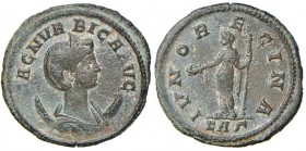Magnia Urbica (moglie di Carino) Antoniniano - Busto a d. – R/ Giunone stante a s. – RIC 541 AE (g 2,75) R
BB+