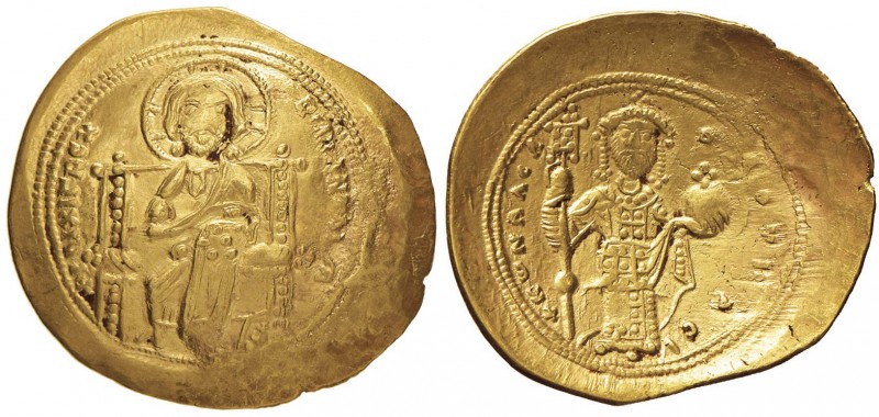BISANZIO Costantino X (1059-1067) Histamenon nomisma – Cristo seduto di fronte -...