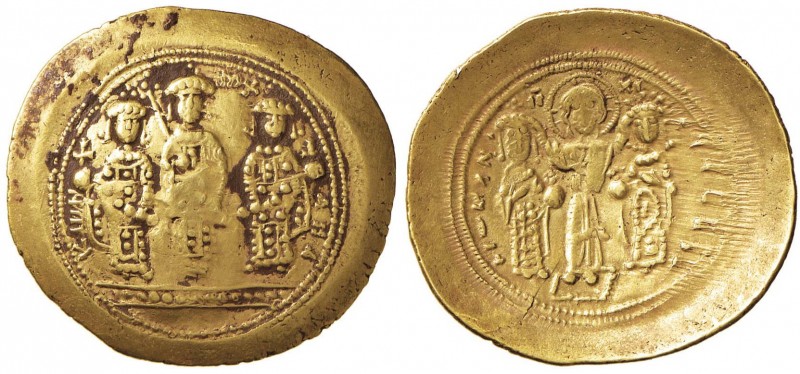 BISANZIO Romano IV (1068-1071) Histamenon nomisma – Cristo e gli imperatori stan...
