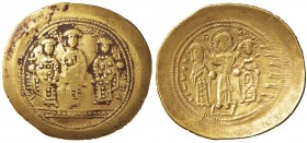 BISANZIO Romano IV (1068-1071) Histamenon nomisma – Cristo e gli imperatori stanti di fronte - R/ I tre imperatori stanti di fronte su linea d’esergo ...