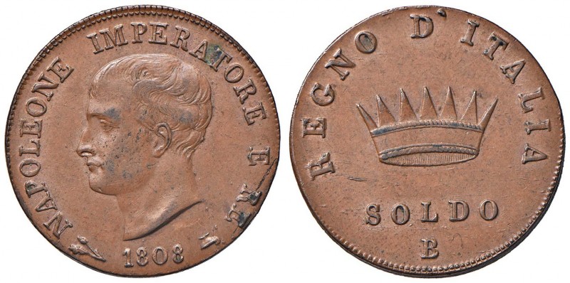BOLOGNA Napoleone (1805-1814) Soldo 1808 – Gig. 206 CU (g 10,27) Piccole screpol...