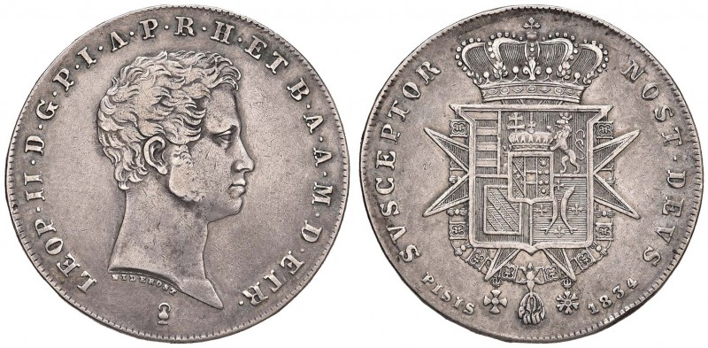 FIRENZE Leopoldo II (1824-1859) Mezzo francescone 1834 – MIR 451 AG (g 13,59) RR...