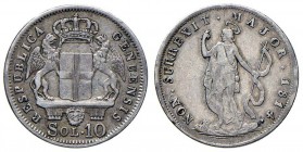 GENOVA Repubblica (1814) 10 Soldi 1814 – Gig. 1 AG (g 2,04)
BB