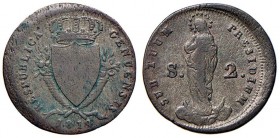 GENOVA Repubblica (1814) 2 Soldi 1814 – Gig. 4 MI (g 2,08)
qBB