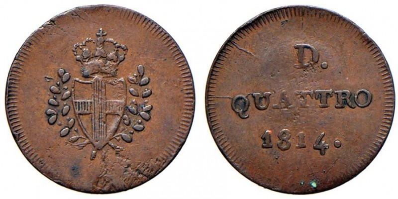 GENOVA Repubblica (1814) 4 Denari 1814 – Gig. 5 CU (g 1,49)
BB