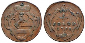 GORIZIA Giuseppe II (1780-1790) ½ Soldo 1788 – CU (g 1,17)
qBB