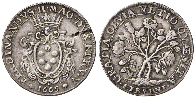 LIVORNO Ferdinando II (1621-1670) Quarto di pezza 1665 – MIR 63 (indicato R/3) A...