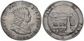 LIVORNO Cosimo III (1670-1723) Tollero 1694 – MIR 64/10 AG (g 25,64) RR Traccia d’appiccagnolo e fondi ritoccati
qBB