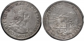 LIVORNO Cosimo III (1670-1723) Tollero 1699 – MIR 64/14 AG (g 26,73) Porosità al D/
qSPL