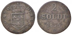 LUCCA Carlo Ludovico (1824-1847) 2 Soldi 1835 – Gig. 11 MI (g 1,18)
BB