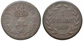 LUCCA Carlo Ludovico (1824-1847) Soldo 1826 – Gig. 13 CU (g 2,96)
MB
