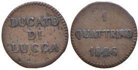 LUCCA Carlo Ludovico (1824-1847) Quattrino 1826 – Gig. 18 CU (g 0,93)
BB