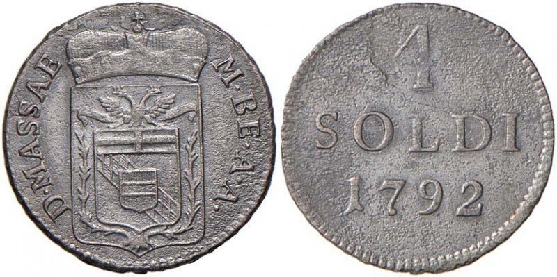 MASSA DI LUNIGIANA Maria Beatrice d’Este (1790-1796) 4 Soldi 1792 – MIR 329 MI (...