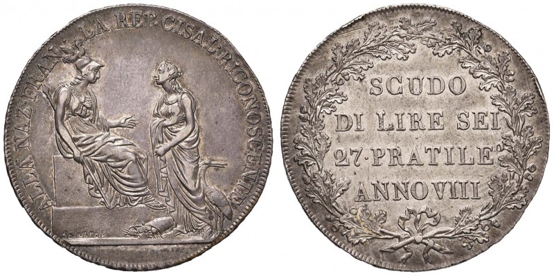 MILANO Repubblica Cisalpina (1797-1802) Scudo A. VIII h 6 – MIR 477 AG (g 23,10)...