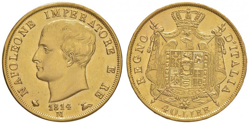MILANO Napoleone (1805-1814) 40 Lire 1814 Puntali sagomati – Gig. 82 AU (g 12,89...