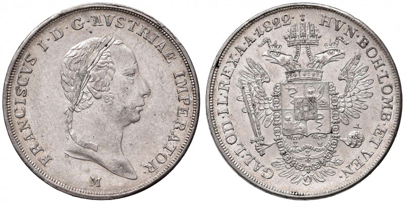 MILANO Francesco I (1815-1835) Mezzo scudo nuovo 1822 – Gig. 52 AG (g 13,00) Col...