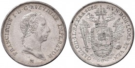 MILANO Francesco I (1815-1835) Mezzo scudo nuovo 1822 – Gig. 52 AG (g 13,00) Colpetto al bordo 
SPL+