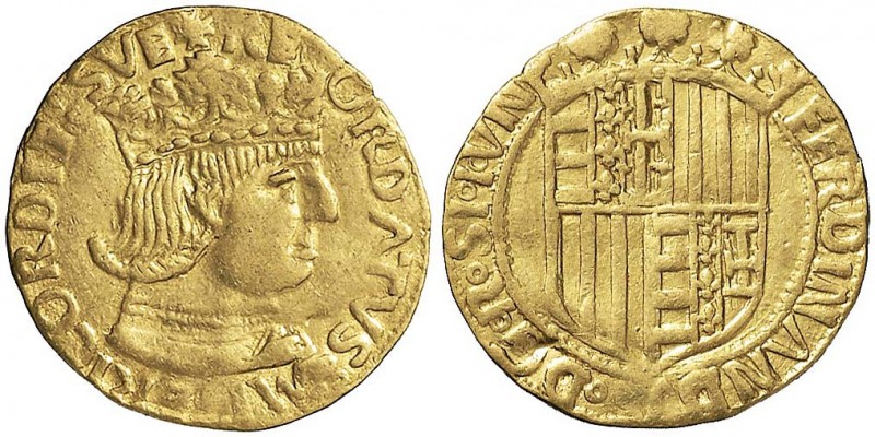 NAPOLI Ferdinando I (1458-1494) Ducato – MIR 64 AU (g 3,44) RR Modesta ondulazio...