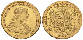 NAPOLI Ferdinando IV (1759-1816) 6 Ducati 1762 IA con punto in monogramma – Gig. 5a AU (g 8,84) RR 
SPL/SPL+