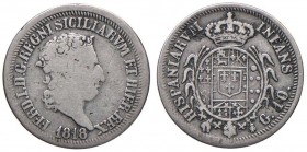 NAPOLI Ferdinando I (1816-1825) 10 Grana 1818 – Magliocca 449 AG (g 2,22) 
MB