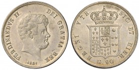 NAPOLI Ferdinando II (1830-1859) Mezza piastra 1857 – Gig. 113 AG (g 13,80) Graffietti di conio al R/ 
FDC