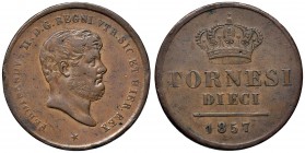 NAPOLI Ferdinando II (1830-1859) 10 Tornesi 1857 – Magliocca 850 CU (g 28,49)
BB