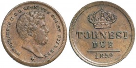 NAPOLI Ferdinando II (1830-1859) 2 Tornesi 1852 – Gig. 256 CU (g 5,98)
SPL+