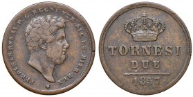 NAPOLI Ferdinando II (1830-1859) 2 Tornesi 1857 – Magliocca 745 CU (g 5,83)
BB